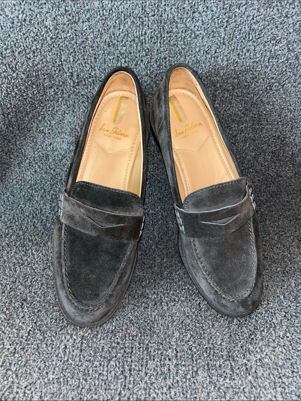 Sam Edelman charcoal Suede Penny Loafers for women size 7